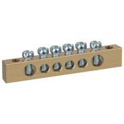 Шина NO-122-20 PEN земля-ноль 8х12мм 6/2 латунная крепеж по краям Эра Б0047235