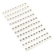 Маркеры для ST/Push-in 2.5 с нумерацией 1-50 для крепления сбоку (уп.100шт) EKF zb-st-2.5-nlpe-1-50