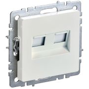 Розетка компьютерная двойн. СП RJ45 кат.6 BRITE РК11-2-БрЖ механизм жемчуж. IEK BR-K20-2-K36