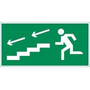 Знак «ПО ЛЕСТНИЦЕ ВНИЗ ВЛЕВО» 180х90мм для аварийно-эвакуационного светильника Compact VARTON V5-EM04-60.004.038