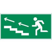 Знак «ПО ЛЕСТНИЦЕ ВВЕРХ ВЛЕВО» 180х90мм для аварийно-эвакуационного светильника Compact VARTON V5-EM04-60.004.040