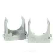 Держатель для труб (клипса) d25мм для монтажного пистолета сер. в гофроящике Промрукав PR13.0454