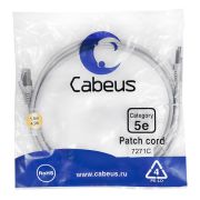 Патч-корд F/UTP кат.5E PC-FTP-RJ45-Cat.5e-1.5m 2xRJ45/8p8c экранир. PVC 1.5м сер. Cabeus 7271c