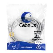 Патч-корд F/UTP кат.5E PC-FTP-RJ45-Cat.5e-3m-LSZH 2xRJ45/8p8c экранир. LSZH 3м сер. Cabeus 8873c