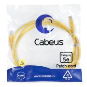 Патч-корд U/UTP кат.5E PC-UTP-RJ45-Cat.5e-2m-YL 2xRJ45/8p8c неэкранир. PVC 2м желт. Cabeus 7678c
