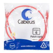 Патч-корд U/UTP кат.6 PC-UTP-RJ45-Cat.6-1m-RD 2xRJ45/8p8c неэкранир. PVC 1м красн. Cabeus 8691c