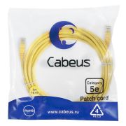 Патч-корд U/UTP кат.5E PC-UTP-RJ45-Cat.5e-5m-YL-LSZH 2xRJ45/8p8c неэкранир. LSZH 5м желт. Cabeus 9501c