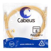 Патч-корд U/UTP кат.6 PC-UTP-RJ45-Cat.6-2m-YL 2xRJ45/8p8c неэкранир. PVC 2м желт. Cabeus 8707c