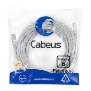 Патч-корд F/UTP кат.6 PC-FTP-RJ45-Cat.6-10m-LSZH 2xRJ45/8p8c экранир. LSZH 10м сер. Cabeus 7913c