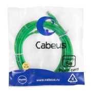 Патч-корд U/UTP кат.5E PC-UTP-RJ45-Cat.5e-5m-GN 2xRJ45/8p8c неэкранир. PVC 5м зел. Cabeus 7457c