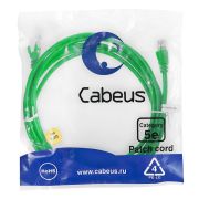 Патч-корд U/UTP кат.5E PC-UTP-RJ45-Cat.5e-3m-GN-LSZH 2xRJ45/8p8c неэкранир. LSZH 3м зел. Cabeus 9508c