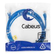 Патч-корд U/UTP кат.5E PC-UTP-RJ45-Cat.5e-3m-BL-LSZH 2xRJ45/8p8c неэкранир. LSZH 3м син. Cabeus 9532c