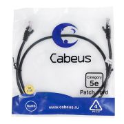 Патч-корд U/UTP кат.5E PC-UTP-RJ45-Cat.5e-1m-BK 2xRJ45/8p8c неэкранир. PVC 1м черн. Cabeus 7676c