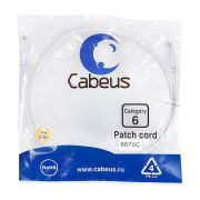 Патч-корд U/UTP кат.6 PC-UTP-RJ45-Cat.6-1m-WH 2xRJ45/8p8c неэкранир. PVC 1м бел. Cabeus 8670c