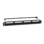 Патч-панель 19дюйм 1U 24 порта RJ45 кат.6 Dual IDC с задн. кабельн. организатором new Cabeus 10589c