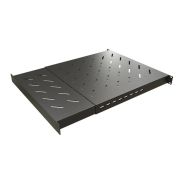 Полка 19дюйм перфорированная глубиной 600-1000мм для напольных шкафов и открытых стоек SH-J018-SS-600-100KG-BK усиленная до 100кг черн. (RAL 9004) Cabeus 11249c