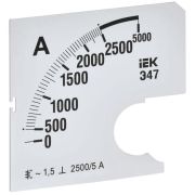 Шкала сменная для амперметра Э47 2500/5А-1.5 72х72мм IEK IPA10D-SC-2500