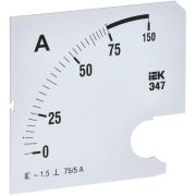 Шкала сменная для амперметра Э47 75/5А-1.5 96х96мм IEK IPA20D-SC-0075