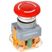 Кнопка D7-ZS «Грибок» d22мм 1НО+1НЗ поворотн. с фиксацией красн. GENERICA BBG50-11ZS-3-21-K04-G