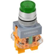 Кнопка D7-11DNZS d22мм 1НО+1НЗ с подсветкой и фиксацией зел. GENERICA BBT50-11DNZS-3-11-K06-G