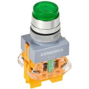 Кнопка D7-11D d22мм 1НО+1НЗ с подсветкой зел. GENERICA BBT50-11D-3-12-K06-G