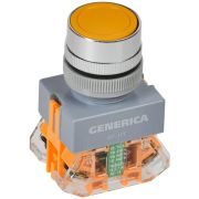 Кнопка D7-11T d22мм 1НО+1НЗ с фиксацией желт. GENERICA BBT50-11T-3-21-K05-G
