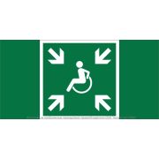 Знак безопасности NPU-2010.E65 «Пункт (место) сбора МГН (безопасная зона МГН)» Белый Свет a28570