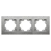 Рамка 3-м Афина фактурная универс. серебро Universal A10045-S
