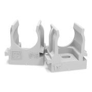 Держатель для труб (клипса) d16мм для прямого монтажа атмосферостойкая сер. в п/э Промрукав PR13.0401