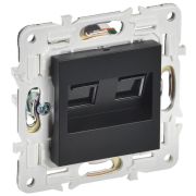 Розетка компьютерная двойн. RJ45 кат.5E SKANDY SK-K03Bl черн. IEK SK-K20-1-K02