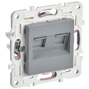 Розетка компьютерная двойн. RJ45 кат.5E SKANDY SK-K03Gr сер. IEK SK-K20-1-K03