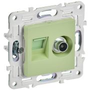 Розетка двойная TV+RJ45 кат.5E SKANDY SK-A14G мятный IEK SK-AK20-1-K06