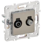 Розетка двойная TV+SAT SKANDY SK-A13N никель IEK SK-AF20-O-K50