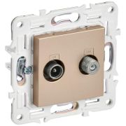 Розетка двойная TV+SAT SKANDY SK-A13Sa песочн. IEK SK-AF20-O-K98