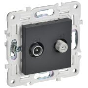 Розетка двойная TV+SAT SKANDY SK-A13T титан IEK SK-AF20-O-K48