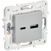 Розетка USB A+A 3.1А SKANDY SK-R15S серебр. IEK SK-U21-D31-K23