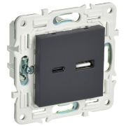 Розетка USB A+C 3.1А SKANDY SK-R14G графит IEK SK-U22-D31-K53