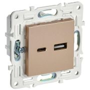 Розетка USB A+C 3.1А SKANDY SK-R14Sa песочн. IEK SK-U22-D31-K98