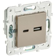 Розетка USB A+C 3.1А SKANDY SK-R14Sh шампань IEK SK-U22-D31-K37