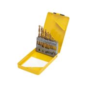 Набор сверл по металлу 1.5-6.5мм (через 0.5мм 3.2мм 4.8мм) НSS ТИТАН цилиндрический хвостовик метал. кейс 13шт Kranz KR-91-0633