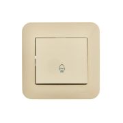 Кнопка звонка 1-кл.СП ASTI 10А IP20 в сборе крем. LEZARD 7081-0303-103