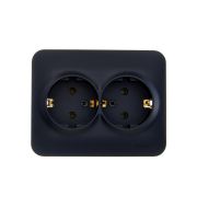 Розетка 2-м СП ASTI 16А IP20 с заземл. термопласт черн. бархат LEZARD 7081-4200-127B