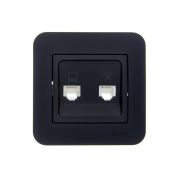Розетка компьютерная+телефонная 2-м СП ASTI RJ45 + RJ11 в сборе черн. бархат LEZARD 7081-4242-143