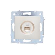 Розетка компьютерная 1-м СП ASTI IP20 RJ45 механизм Cat 5e жемчуж./бел. перламутр. LEZARD 7081-3088-139