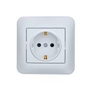 Розетка 1-м СП ASTI 16А IP20 с заземл. защ. шторки термопласт в сборе жемчуж./бел. перламутр. LEZARD 7081-3030-124B