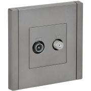 Розетка 2-м TV+SAT FORTE&PIANO FP538 сталь IEK FP-AF20-O-K46