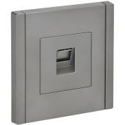 Розетка компьютерная RJ45 кат.6 FORTE&PIANO FP531 сталь IEK FP-K10-2-K46