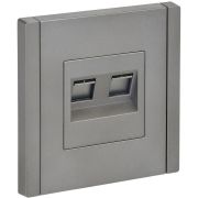 Розетка 2-м RJ11+RJ45 кат.5E FORTE&PIANO FP535 сталь IEK FP-KT20-O-1-K46