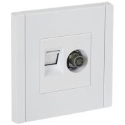 Розетка 2-м TV+RJ45 кат.5E FORTE&PIANO FP236 бел. IEK FP-AK20-1-K01