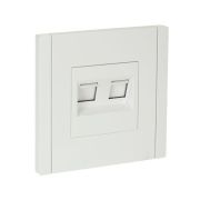 Розетка компьютерная 2-м RJ45 кат.5E FORTE&PIANO FP233 бел. IEK FP-K20-1-K01